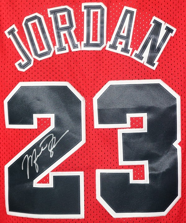 MICHAEL JORDAN MITCHELL & NESS SIGNED BULLS JERSEY- (1 of 5)