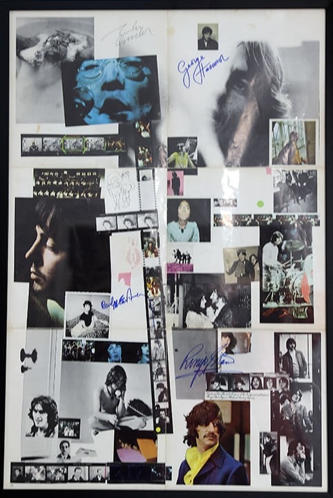 BEATLES WHITE ALBUM INSERT- SIGNED BY ALL 4 BEATLES -FRAMED (1 of 5)