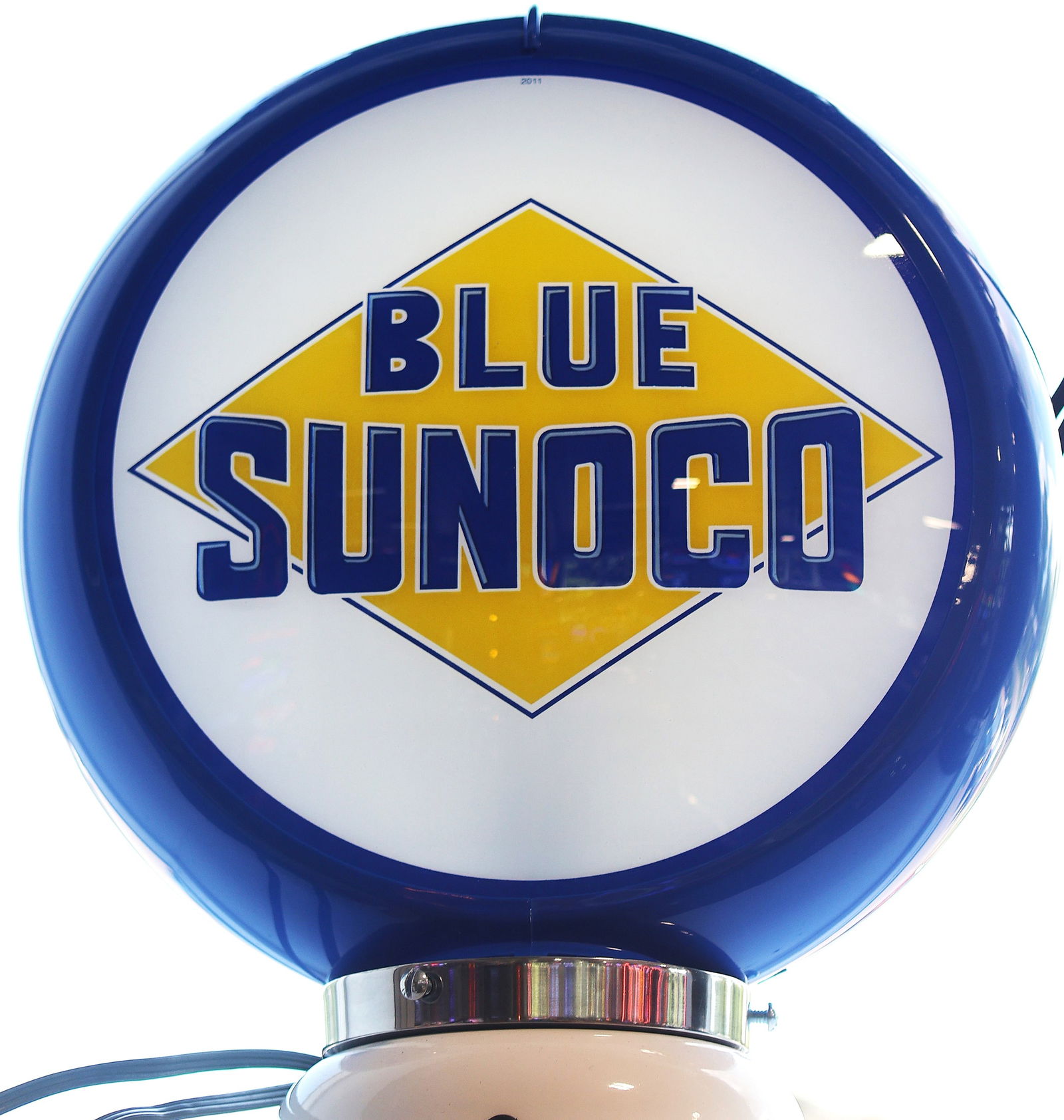 CLASSIC BLUE SUNOCO GLOBE With Custom Lighted Base (1 of 1)