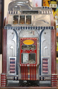 JENNINGS SLOT MACHINE -RESTORED: JENNINGS SLOT MACHINE 10 CENT RESTORED AND WORKING 27 X 16 X 16