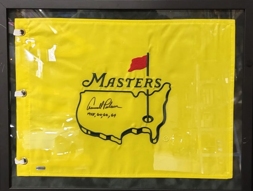 MASTERS FLAGS SIGNED BY ARNOLD PALMER, JACK NICKLAS, AND TIGER WOODS (1 of 6)