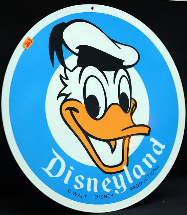 DONALD DUCK DISNEYLAND WELCOME SIGN-ORIGINAL: ORIGINAL SIGN USED AT DISNEYLAND BACK IN THE 60'S