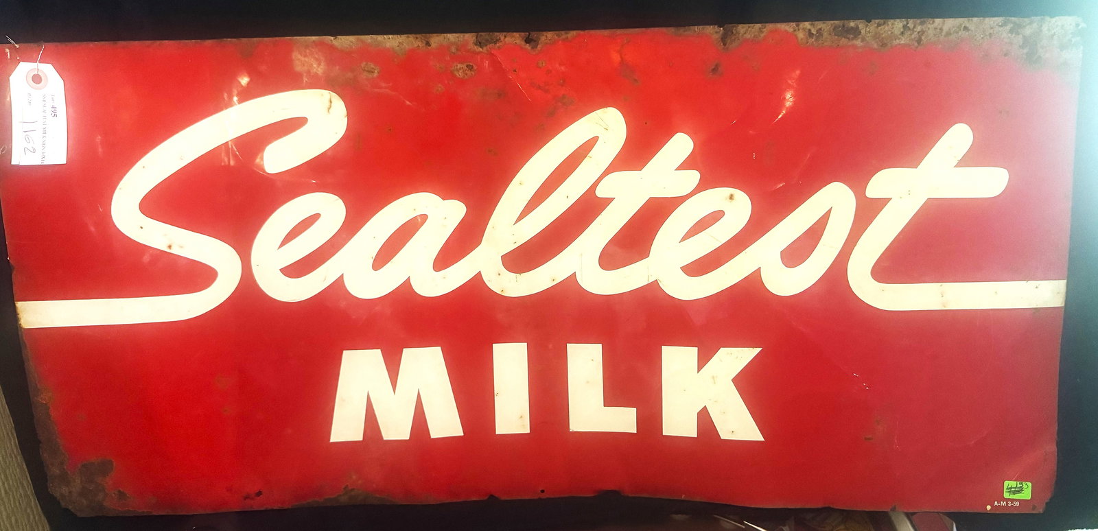 SEALTEST ICE CREAM ORIGINAL SIGN 30 x 14: ORIGINAL CLASSIC SEALTEST ICE CREAM SIGN- SOME RUST AND WEAR- SEE PHOTOS 30 x 14