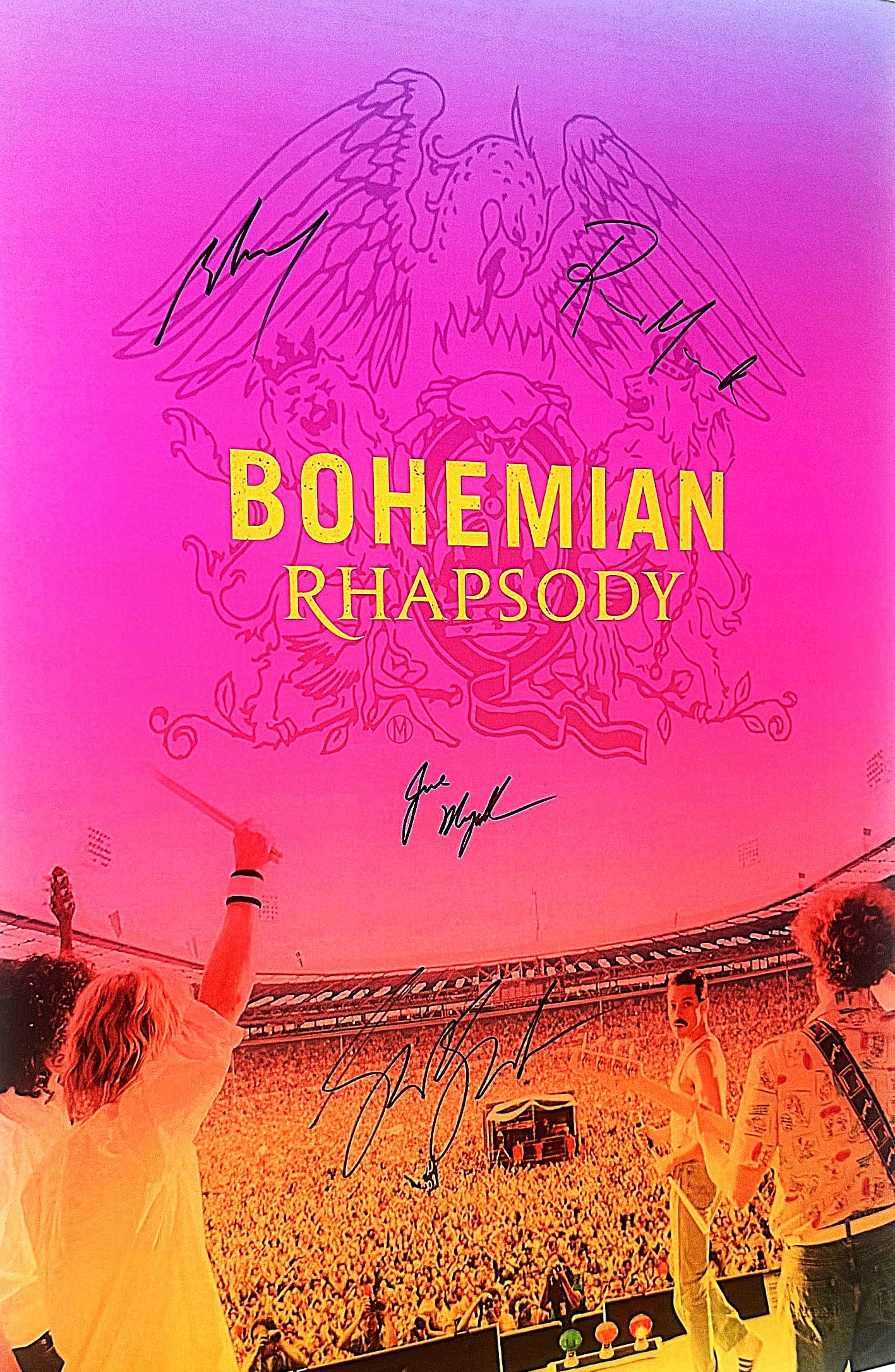 BOHEMIAN RHAPSODY POSTER CAST SIGNED, RAMI MALEK, (1 of 2)