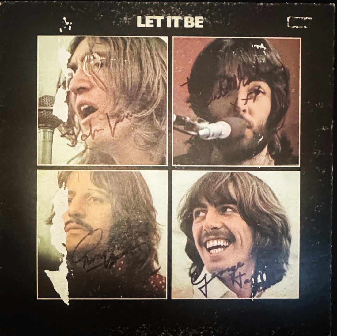 BEATLES LET IT BE-DAMAGED: "Let It Be" refers to both a famous song and an album by The Beatles. -SEE PHOTOS -Some damage abut signatures are intact •Release Date: Let It Be was the twelfth and final studio album by The Be