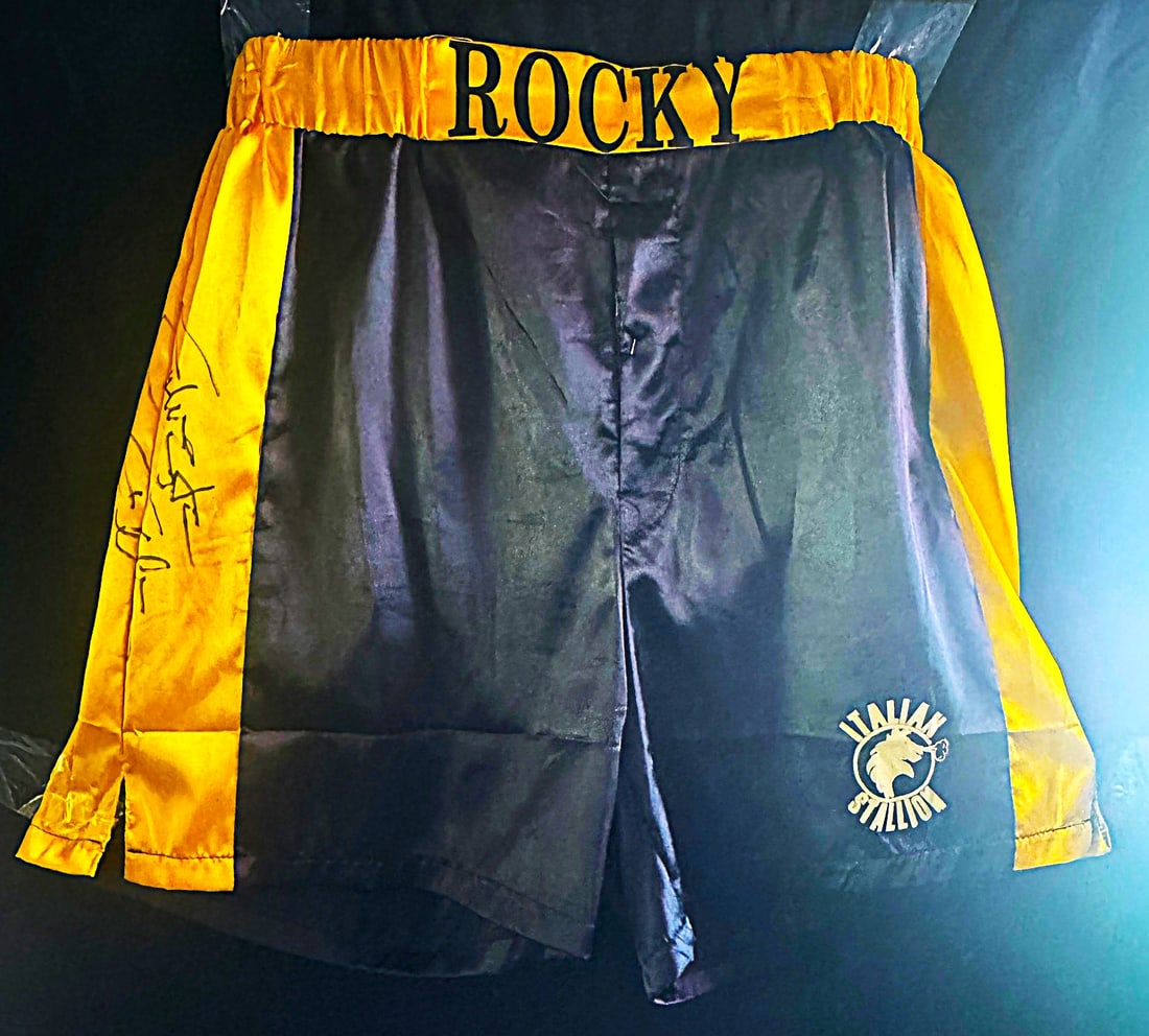 ROCKY SIGNED BOXING TRUNKS BY SYLVESTER STALLONE (1 of 5)