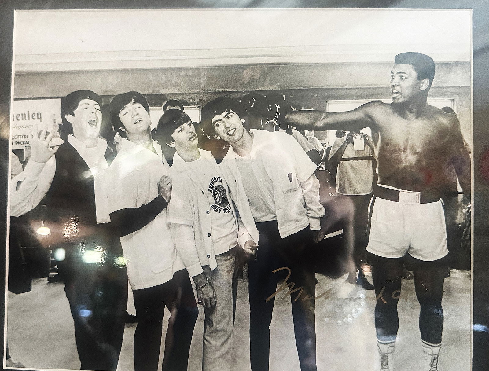 MUHAMMAD ALI AND BEATLES SIGNED AUTHENTICATED PHOTO