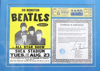 BEATLES ORIGINAL AUTHENTICATED SHEA STADIUM TICKET (1 of 1)