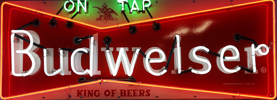 BUDWEISER BOW TIE NEON ORIGINAL  56 x 20 (1 of 4)