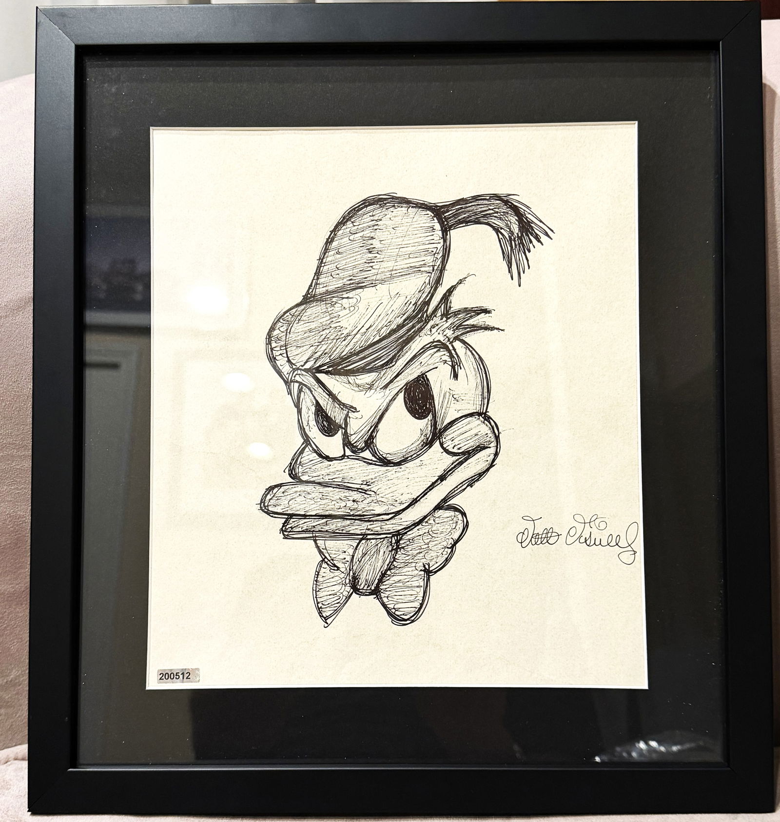 WALT DISNEY AUTHENTICATED HAND DRAWN SKETCH-DONALD DUCK (1 of 3)