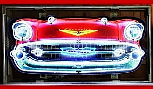 CHEVROLET BEL AIR GRILL NEON   60 x 27 x 6 (1 of 1)