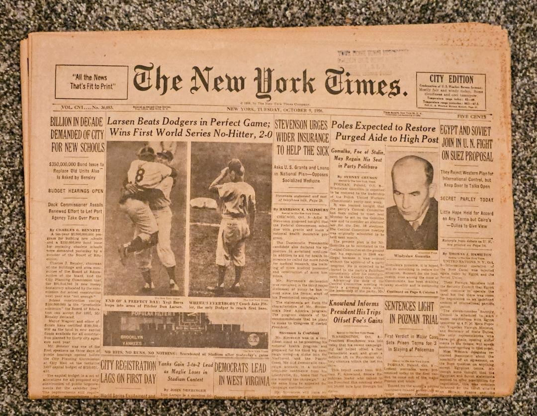 DON LARSON PITCHES PERFECT GAME IN WORLD SERIES (1 of 2)