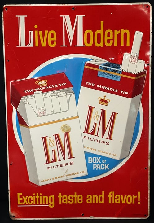 L&M CIGARETTE ORIGINAL ADVERTISING SIGN (1 of 1)