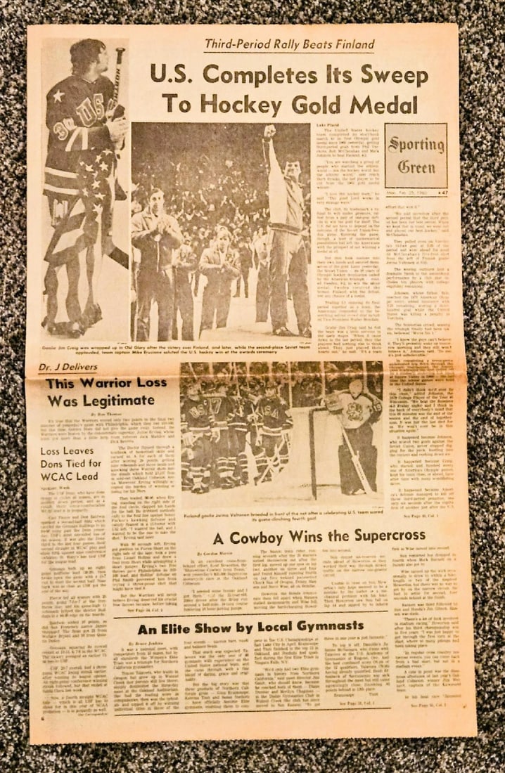 DO YOU BELIEVE IN MIRACLES. UNITED STATES WINS GOLD AT THE 1980 OLYMPICS (1 of 1)