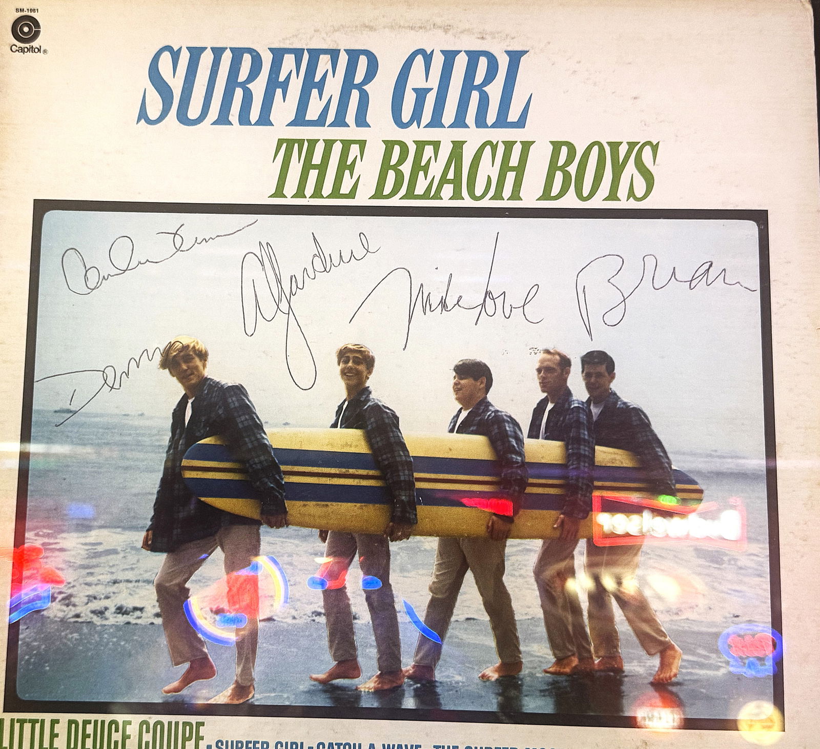 BEACH BOYS SURFER GIRL ALBUM-SIGNED BY AUTHENTICATED ALL BAND MEMBERS FULLY AUTHENTICATED (1 of 3)