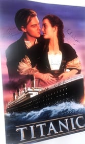 TITANTIC CAST SIGNED AUTHENTICATED POSTER-DICAPRIO, WINSLET, CAMERON (1 of 2)