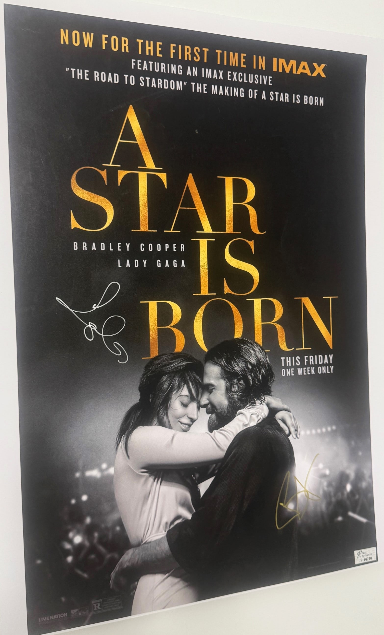 A STAR IS BORN SIGNED POSTER BY BRADLEY COOPER AND LADY GAGA (1 of 3)