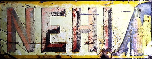 NEHI BEVERAGE SIGN-RARE, ORIGINAL CONDITION (1 of 3)