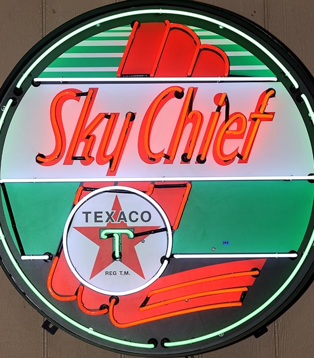 TEXACO SKY CHIEF NEON-NEW: INDUSTRIAL TRANSFORMER. NEW BEAUTIFUL NEON TUBING 36"