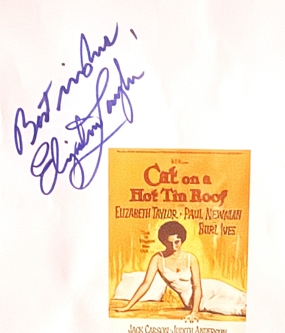 ELIZABETH TAYLOR FORENSICALLY SIGNED CAT ON A HOT TIN ROOF SCRIPT COVER (1 of 1)