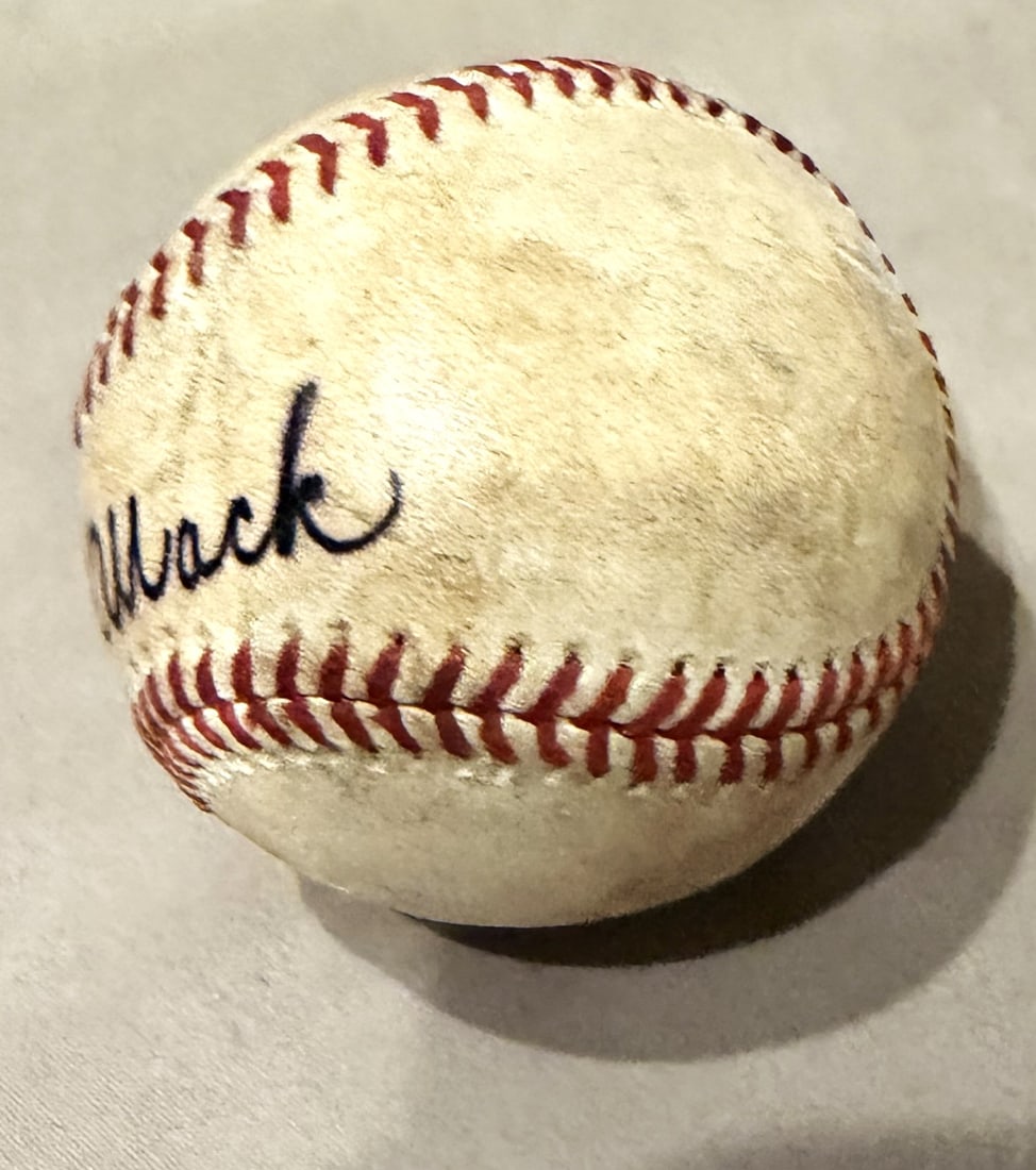 CONNIE MACK SIGNED AUTHENTICATED BASEBALL - 4