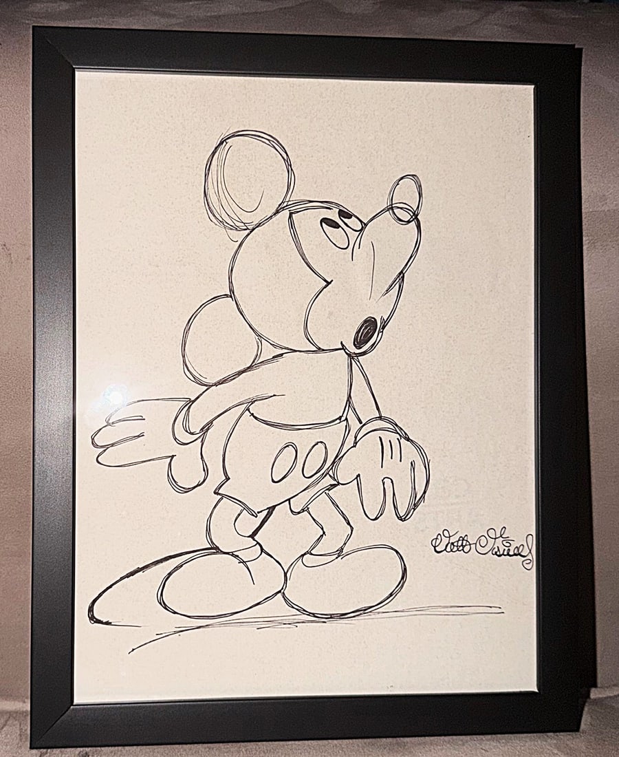 MICKEY MOUSE EARLY SKETCH SIGNED BY WALT DISNEY AUTHENTICATED (1 of 3)