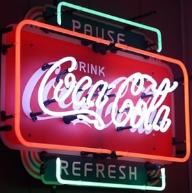 COCA COLA PAUSE REFRESH NEON: CLASSIC COCA COLA NEON 26 x 20 x 4