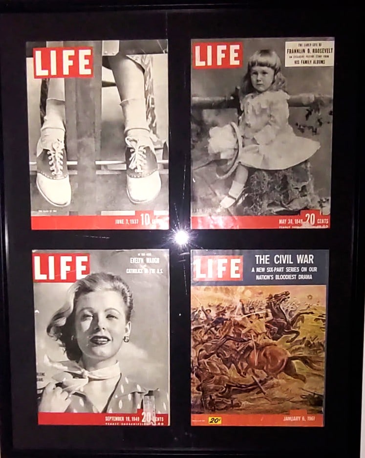 LIFE MAGAZINES DISPLAY FRAMED: To be completed by Ron