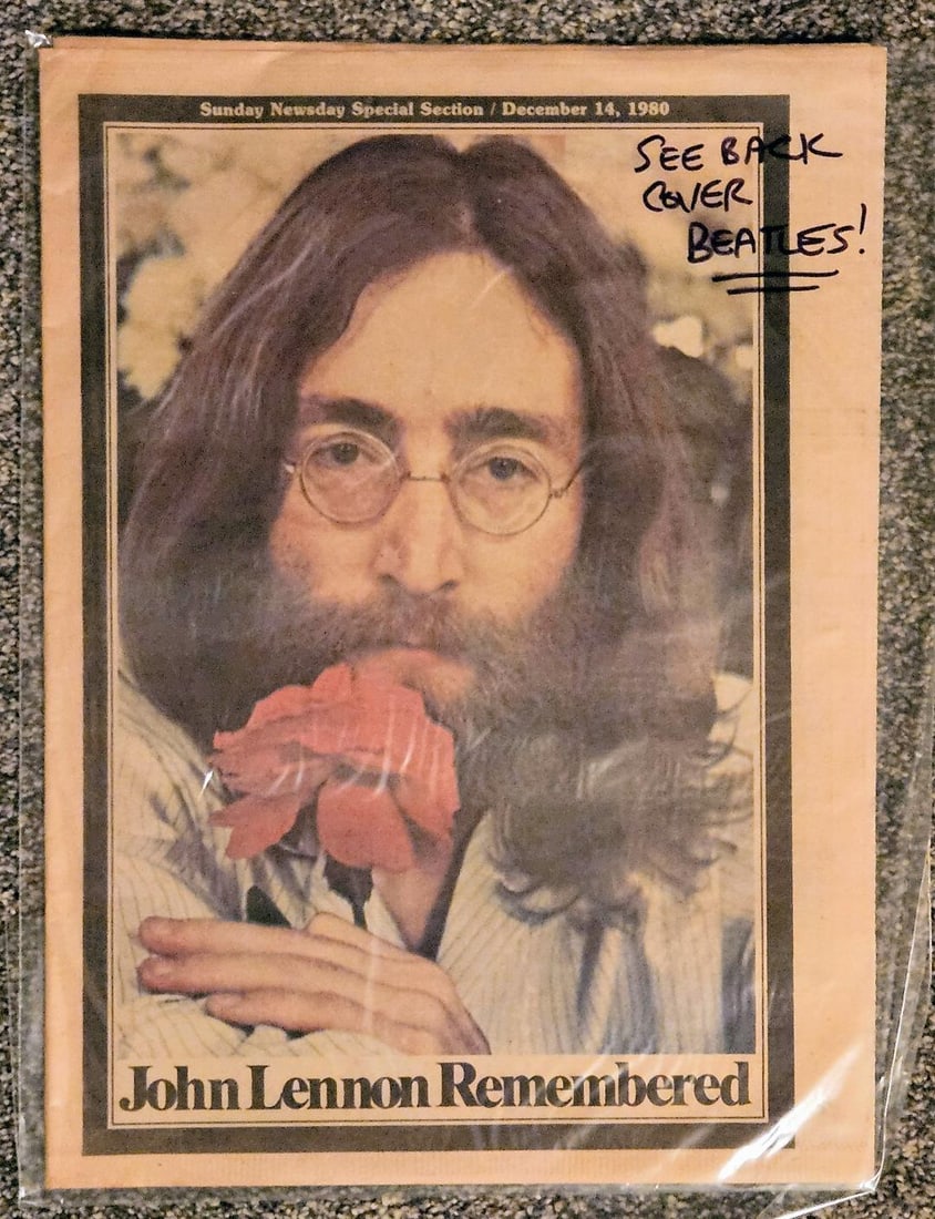 JOHN LENNON ASSASSINATED NEWSPAPER (1 of 2)