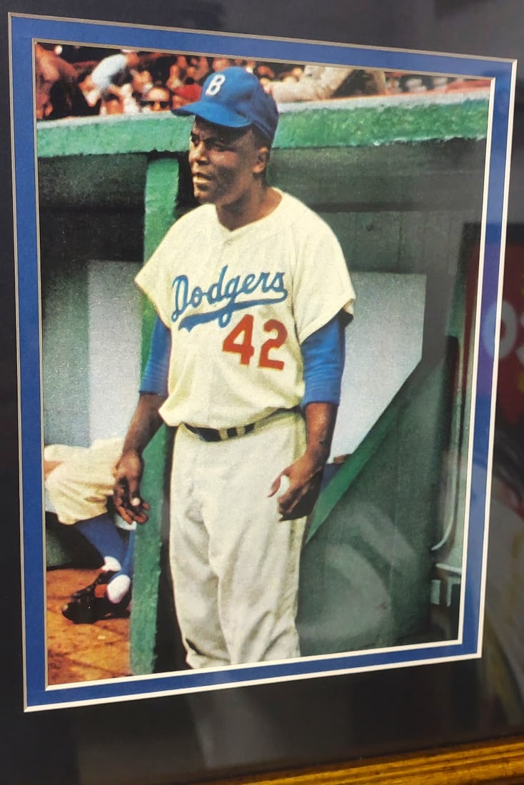 JACKIE ROBINSON JERSEY DISPLAY UNSIGNED PROFESSIONALLY FRAMED - 2