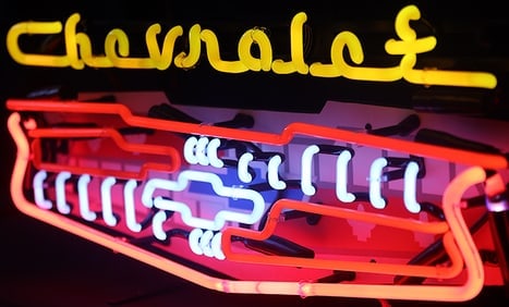 CHEVROLET LOGO NEON 12 x 27: BEAUTIFUL CHEVROLET LOGO NEON 12 X 27