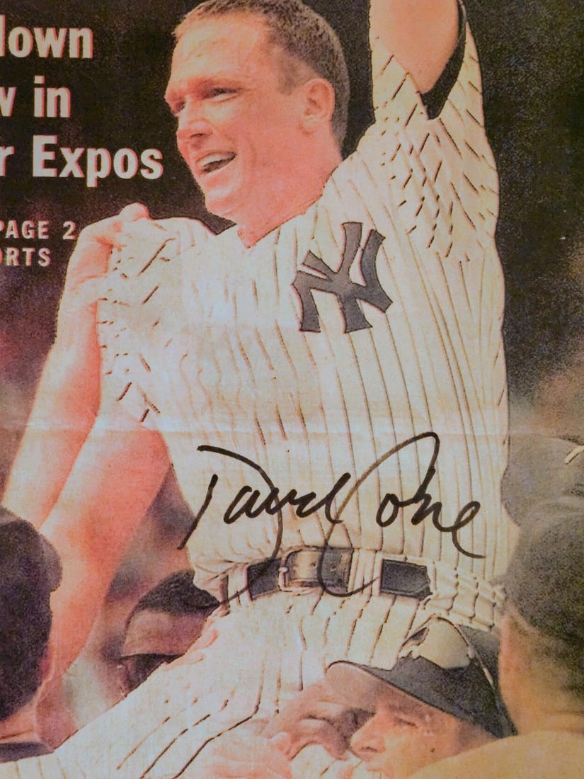 SIGNED DAVID CONE PERFECT GAME NEWSPAPER - 2
