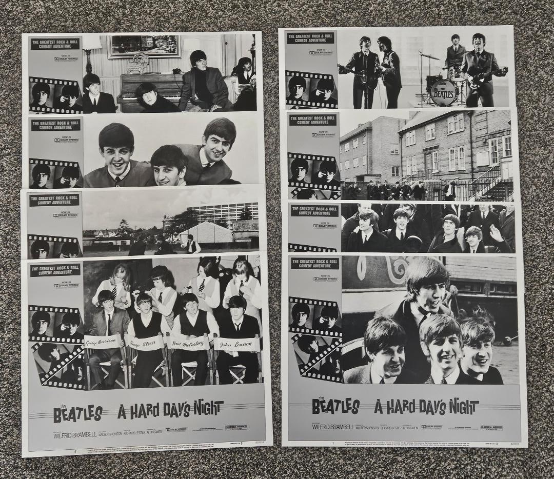 COMPLETE SET OF 8 BEATLES "A HARD DAY'S NIGHT" MOVIE LOBBY CARDS (1 of 9)