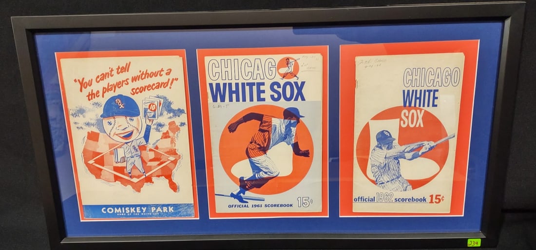 WHITE SOX ORIGINAL SCORECARDS, PROFESSIONALLY FRAMED (1 of 5)