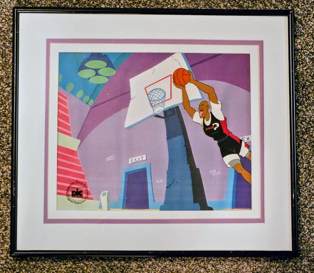 MICHAEL JORDAN ORIGINAL PRO STARS ANIMATION CELL NBC CARTOON: 1991, NBC and DIC studios created one of the greatest Superhero cartoons for television....PRO STARS! The concept was to take the 3 hottest athletes in the world and make them into animated superheroe
