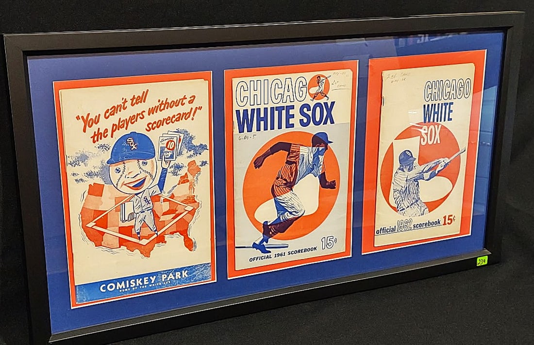 WHITE SOX ORIGINAL SCORECARDS, PROFESSIONALLY FRAMED (1 of 5)