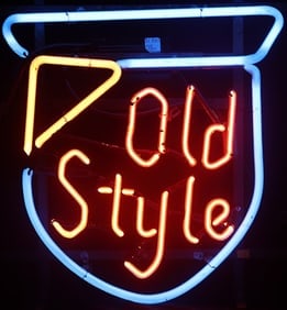 OLD STYLE BEER VINTAGE NEON SIGN - 20x20 CLASSIC LAGER DISPLAY (1 of 4)