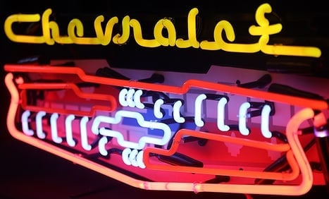 CHEVROLET LOGO NEON 12 x 27: BEAUTIFUL CHEVROLET LOGO NEON 12 X 27