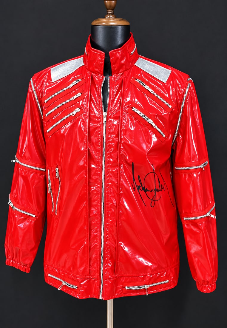 MICHAEL JACKSON "BEAT IT" VINTAGE REPLICA JACKET, AUTHENTICATED SIGNATURE (1 of 5)