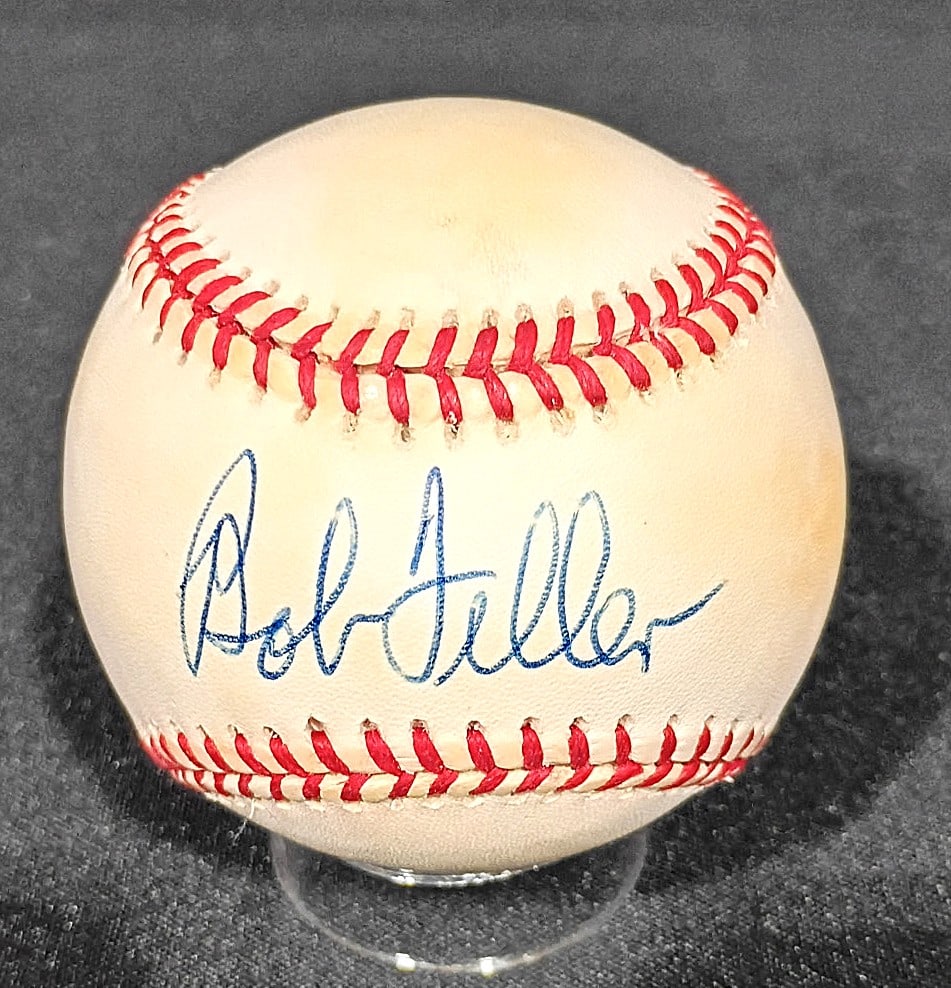 BOB FELLER SIGNED JSA CERTIFIED OFFICIAL AMERICAN LEAGUE BASEBALLAND 8X10 PHOTO-JSA (1 of 7)