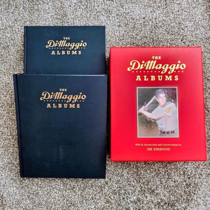 2-JOE DIMAGGIO DUAL SIGNED "THE DIMAGGIO ALBUM" BOOKS: FIRST EDITION COMPREHENSIVE JOE DIMAGGIO 2 VOLUME SET "THE DIMAGGIO ALBUM" , EACH BOOK SIGNED INSIDE BY JOE D HIMSELF. This is an extremely rare collection and printed in very limited quantity. Only