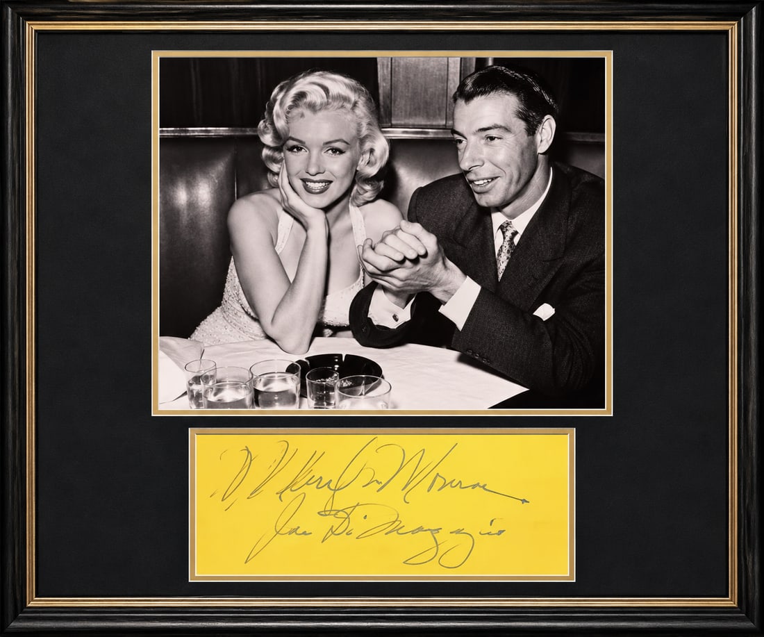 JOE DIMAGGIO AND MARYLIN MONROE DUAL SIGNED AUTOGRAPH PAGE (1 of 3)