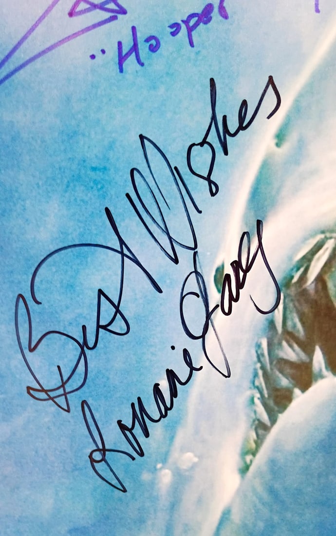 JAWS CAST SIGNED POSTER-AUTHENTICATED BY REAL AUTHENTIC - 5