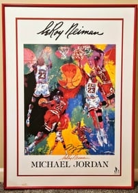 MICHAEL JORDAN FOUNDATION POSTER SIGNED BY MICHAEL JORDAN AND LEROY NEIMAN (1 of 9)