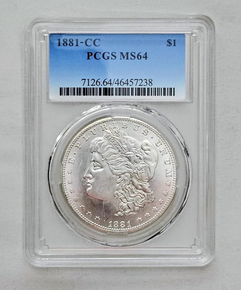 1881CC SILVER DOLLAR, NOT GENUINE: 1881CC SILVER DOLLAR, NOT GENUINE. I have to start by stating that as nice as this coin is, it is not being sold as a genuine coin. This is one of the most impressive counterfeits I have ever seen! I