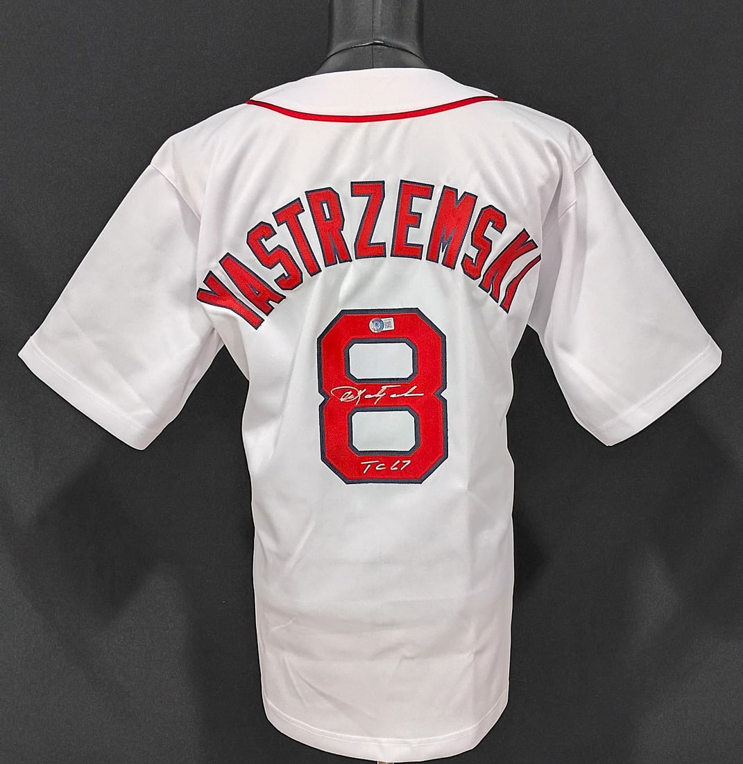CARL YASTREMSKI BECKLETT AUTHENTICATED SIGNED JERSEY INSCRIBED "TC 67" (1 of 5)