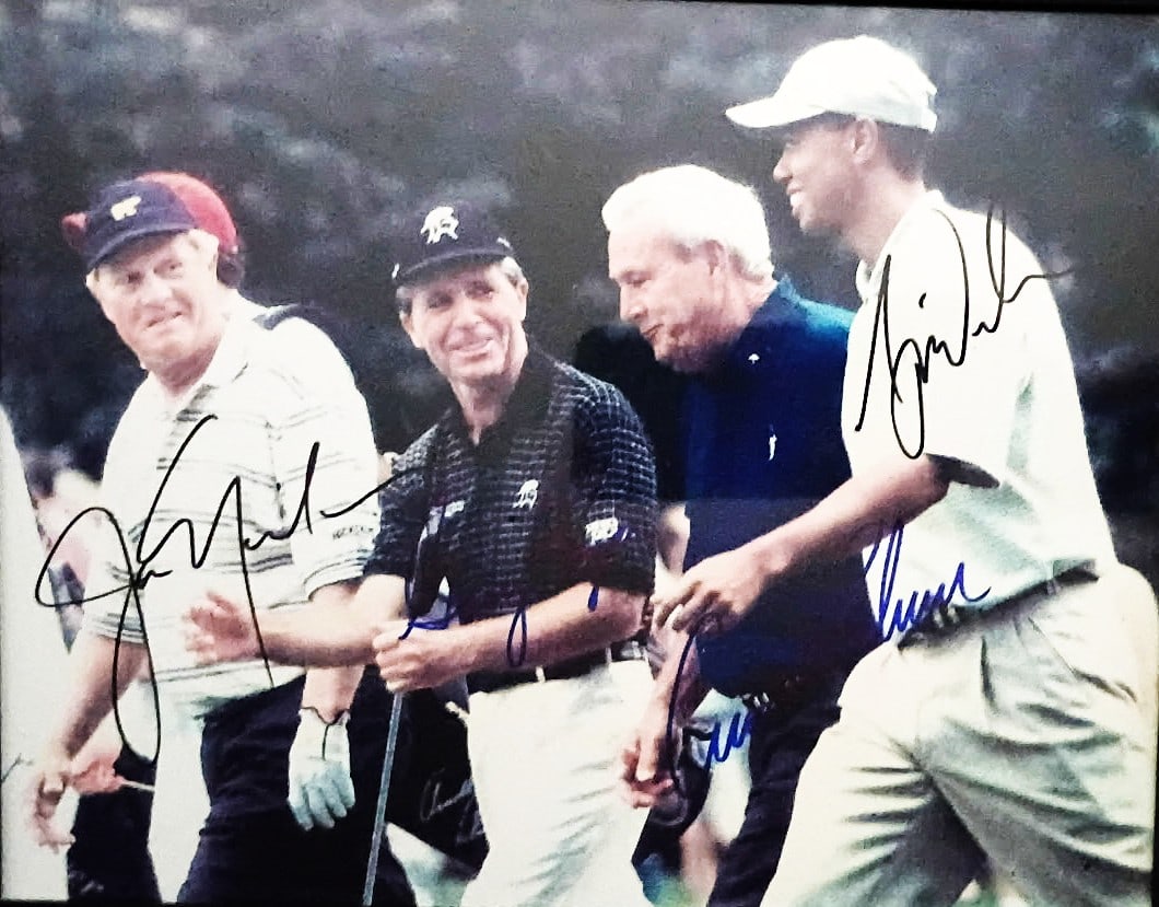 GOLF LEGENDS PHOTO-WOODS, PLAYER, NORMAN, PALMER (1 of 5)