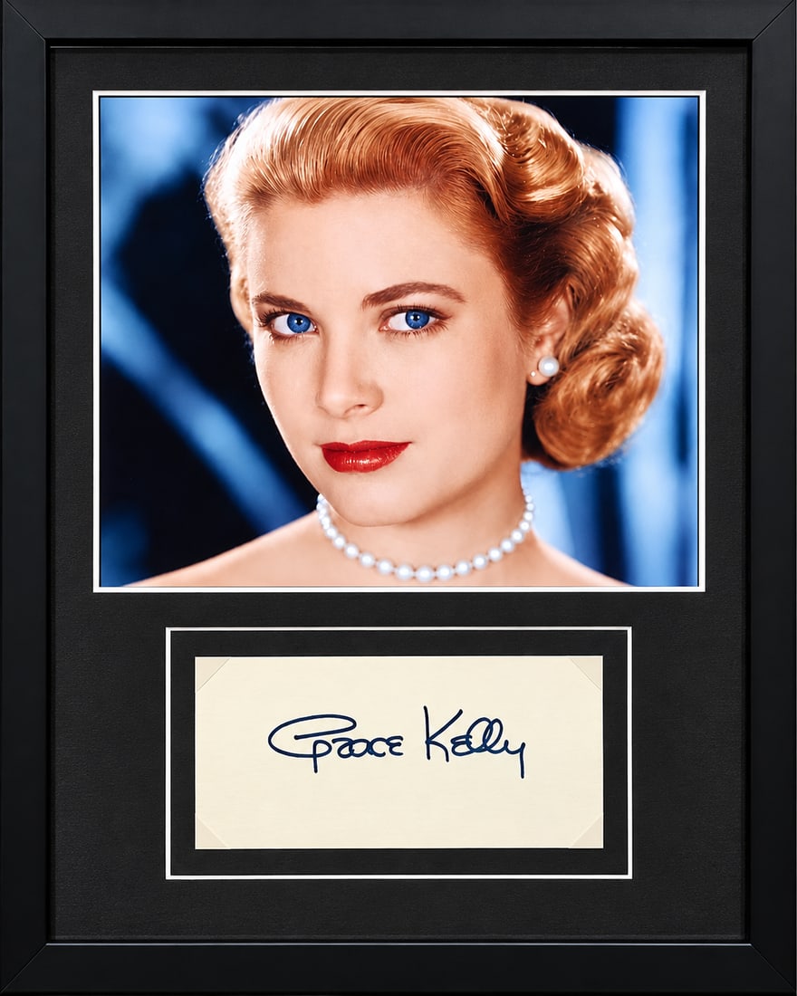 GRACE KELLY SIGNATURE CUT AND PHOTO FRAMED: GRACE KELLY SIGNATURE CUT AND PHOTO FRAMED When it comes to certification on autograph and signed items, this is our professional stance and opinion: The items certified by PSA, JSA or Beckett