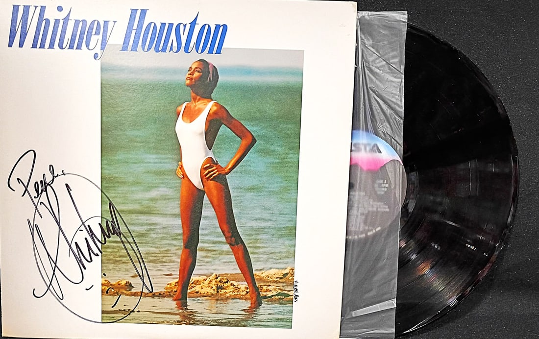 WHITNEY HOUSTON SIGNED LP ALBUM -REAL AUTHENTIC: WHITNEY HOUSTON