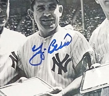 YOGI BERRA YANKEES BECKETT AUTHENTICATED SIGNED 8X10 PHOTO -WITH MICKEY MANTLE AND DUKE SNIDER: YOGI BERRA YANKEES BECKETT AUTHENTICATED SIGNED 8X10 PHOTO -WITH MICKEY MANTLE AND DUKE SNIDER Yogi Berra, Mickey Mantle, and Duke Snider were three of the biggest stars of 1950s New York baseball. Yo